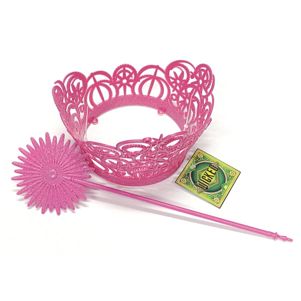 Horizon Wicked Glitter Tiara Crown and Wand - Pink (2-Piece Set) Glitz & Glam Fun!