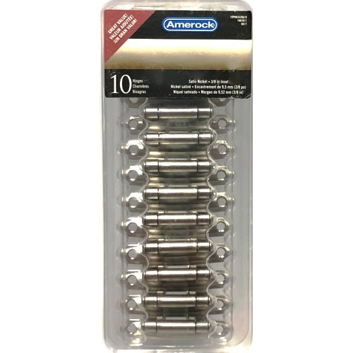 Amerock 3/8" Inset Self-Closing Face Mount Hinge - Satin Nickel (10 Pack) 10PKR3428G10 - Dollar Fanatic