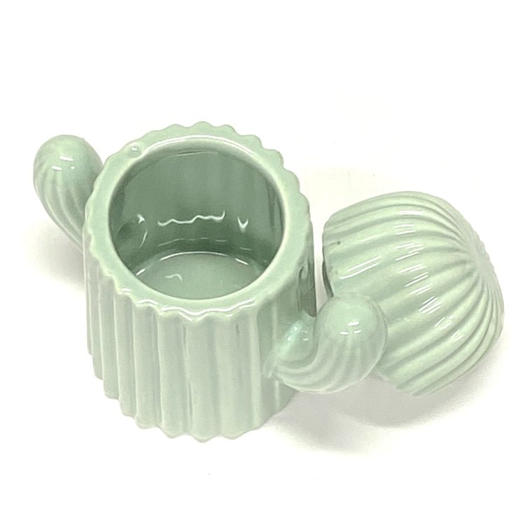 Ankyo Decorative Ceramic Cactus - Shaped Trinket Container with Lid - Light Cactus Green (4.5" x 4.5" x 2.5") - Dollar Fanatic