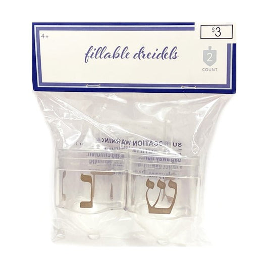 Ankyo Fillable Dreidels Party Favors - Clear (2 Pack) Food Safe - Dollar Fanatic