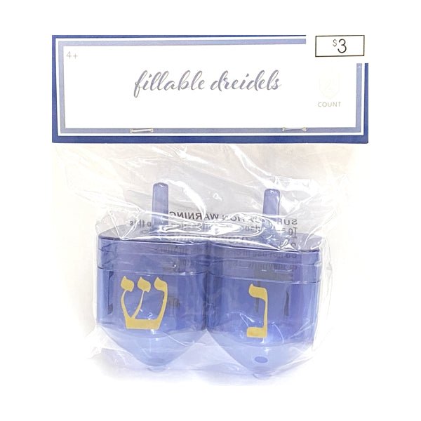 Ankyo Fillable Dreidels Party Favors - Transparent Blue (2 Pack) Food Safe - Dollar Fanatic