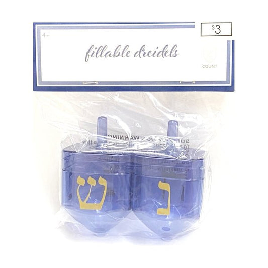 Ankyo Fillable Dreidels Party Favors - Transparent Blue (2 Pack) Food Safe - Dollar Fanatic
