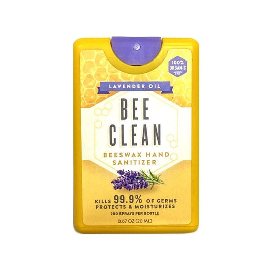 Bee Clean Organic Beeswax Moisturizing Hand Sanitizer Spray - Lavender Oil (Net 0.67 fl. oz.) Travel Size - Dollar Fanatic