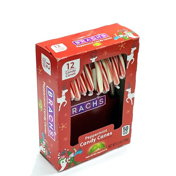 Brachs Peppermint Candy Canes - Red/White (12 Count) Made with Real Peppermint Oil - Dollar Fanatic