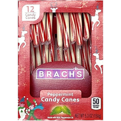 Brachs Peppermint Candy Canes - Red/White (12 Count) Made with Real Peppermint Oil - Dollar Fanatic