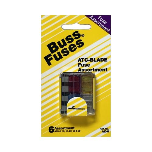 Buss ATC Automotive Blade Fuse Assortment AK - 6 (6 Pack) - Dollar Fanatic