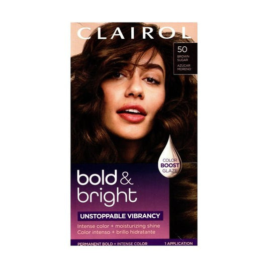 Clairol Bold and Bright Hair Color Permanent Kit (50 Brown Sugar) Includes Color Boost Glaze - Dollar Fanatic