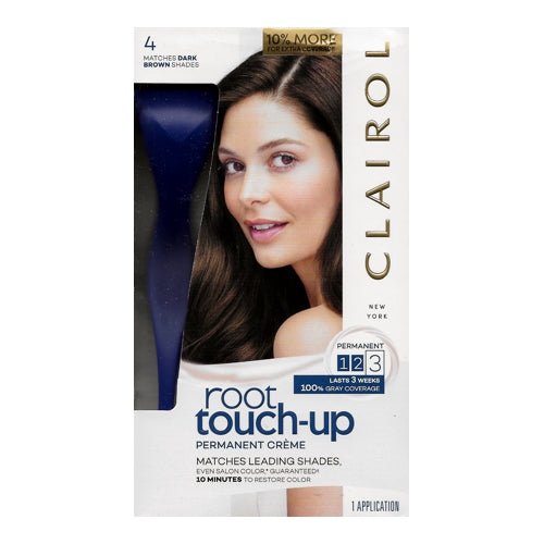 Clairol Root Touch-Up Permanent Color Kit (4 Dark Brown Shade) Lasts 3 Weeks - $5 Outlet