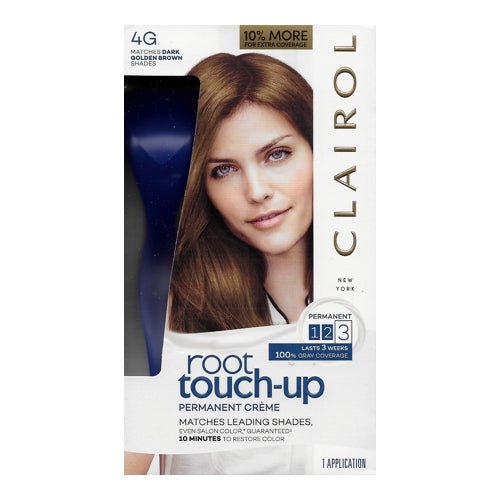 Clairol Root Touch-Up Permanent Color Kit (4G Dark Golden Brown Shade) Lasts 3 Weeks - $5 Outlet