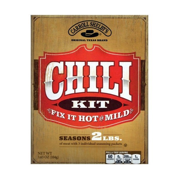 Clearance - Carroll Shelbys Chili Kit - Fix It Hot or Mild (Net wt. 3.65 oz.) Best by Date 07/26/2024 - Dollar Fanatic