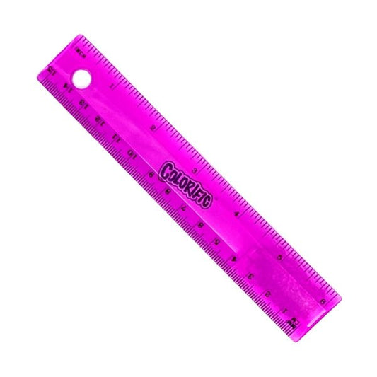 Colorific Plastic Ruler - 6" (Select Transparent Color - Blue, Green, Pink, Purple) - Dollar Fanatic