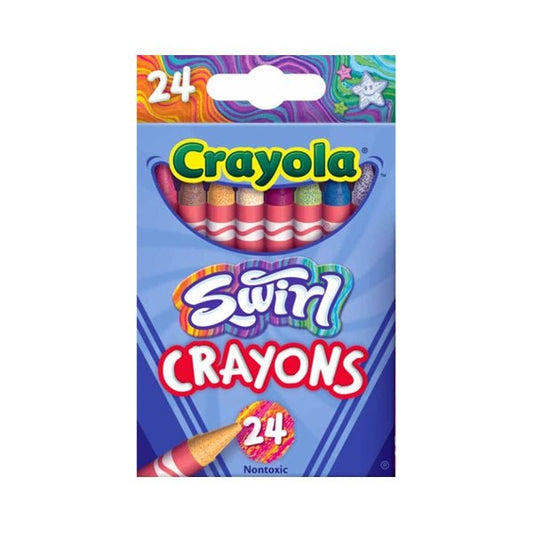 Crayola Non - toxic Swirl Crayons (24 Pack) Hidden Specks of Color for a Magical Art Experience - Dollar Fanatic