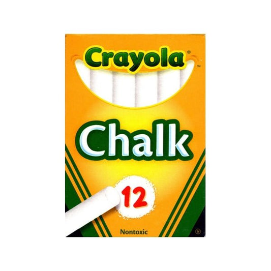 Crayola Non - Toxic White Chalk Sticks (12 Pack) - Dollar Fanatic