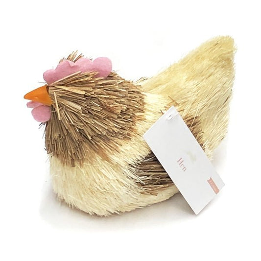 Crescent Chicken Hen Straw Figurine (4.5" x 4" x 2.5") - Dollar Fanatic