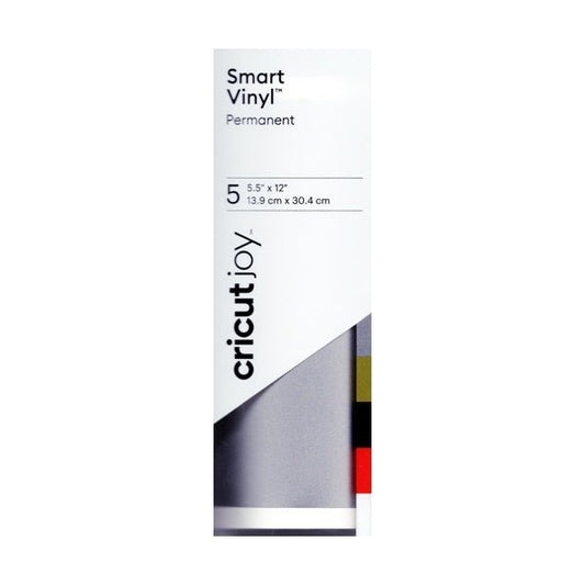 Cricut Joy Smart Vinyl Permanent 5.5" x 12" Elegance Sampler Sheets - Silver, Gold, Black, Red, White (5 Count) - Dollar Fanatic