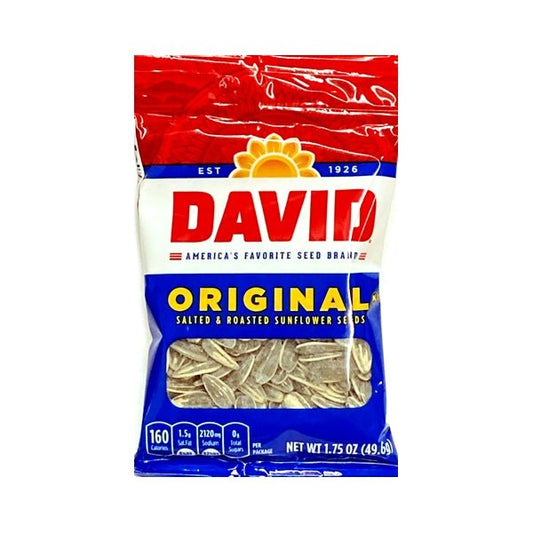 David Sunflower Seeds - Original Salted and Roasted (Net Wt. 1.75 oz.) Single Serve Package - Dollar Fanatic