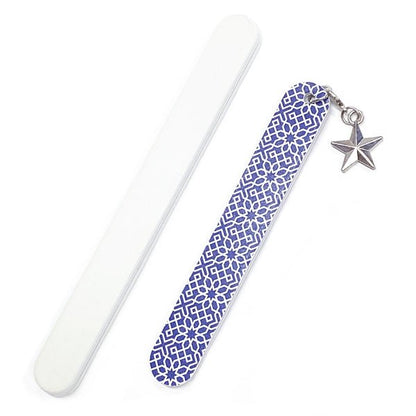 Daylogic Nail Care File Emery Board Set with Star Charm - Blue/White (2 Pack) - Dollar Fanatic