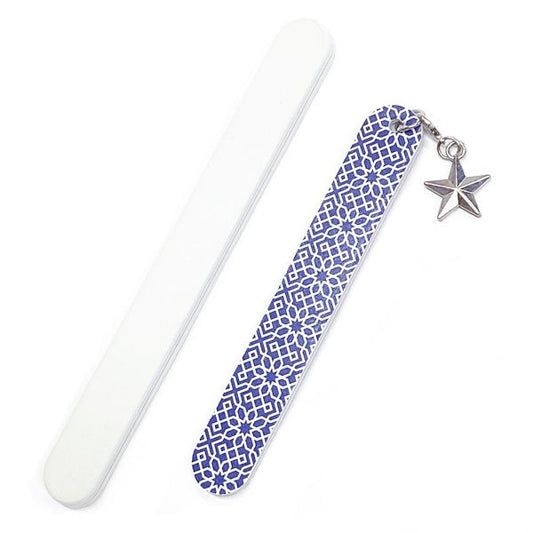 Daylogic Nail Care File Emery Board Set with Star Charm - Blue/White (2 Pack) - Dollar Fanatic