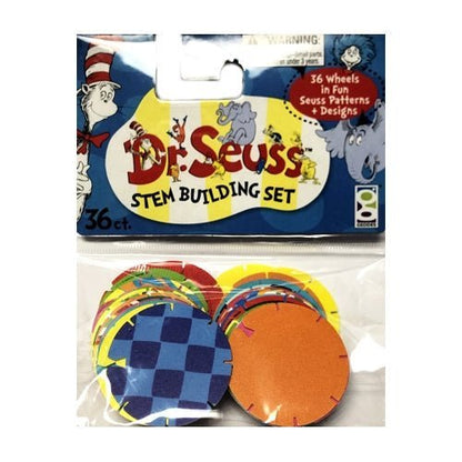 Dr. Seuss Wheels Stem Building Set - Interlocking Discs (36 Count) Fun Pattern & Designs - Dollar Fanatic