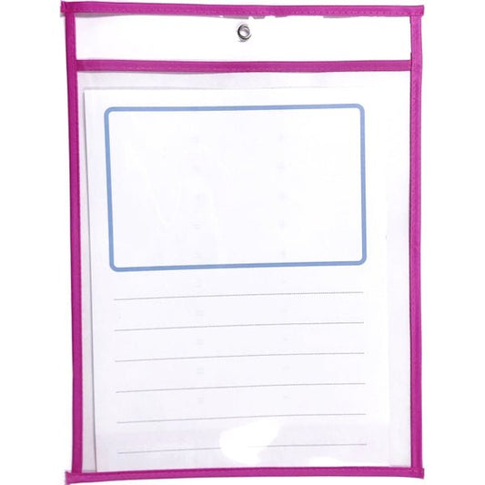 Dry Erase Pocket with Activity Sheet (10" x 13") Pink - Dollar Fanatic