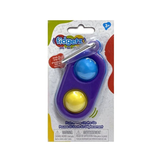 Fidgetz Push N Pop Fidget Keychain (Select Available Color) - Dollar Fanatic