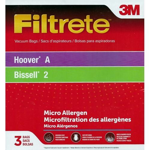 Filtrete Micro Allergen Vacuum Bags - Bissell 2/Hoover A (3 Pack) - Dollar Fanatic