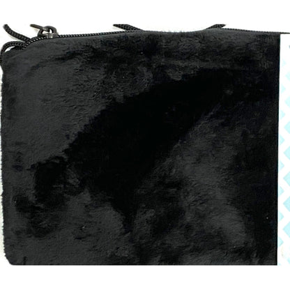 Flip Sequin Tablet Crossbody Handbag Purse - Blue Green/Matte Black (8.5" x 5.5") Soft, Furry Back and Furry, Padded Lining - Dollar Fanatic