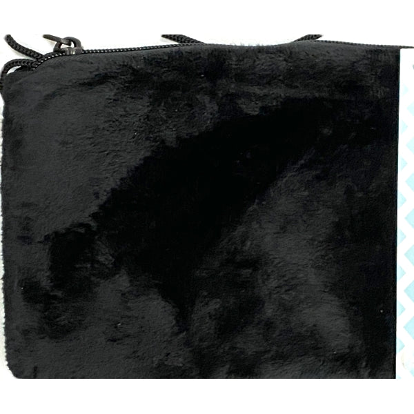 Flip Sequin Tablet Crossbody Handbag Purse - Gold/Black (8.5" x 5.5") Soft, Furry Back and Furry, Padded Lining - Dollar Fanatic