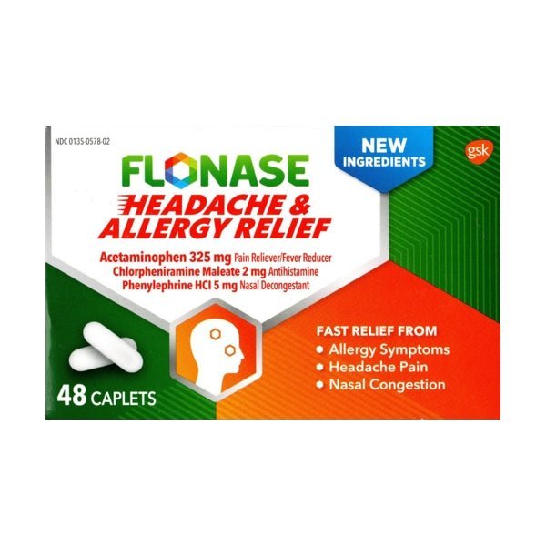 Flonase Allergy Relief Caplets (Select Type) Fast Relief from Allergy Symptoms, Headache Pain, Nasal Congestion - Dollar Fanatic