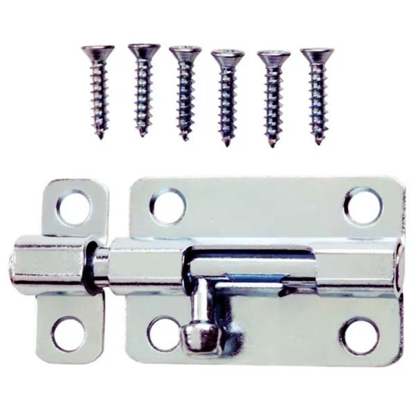 Gate House 2 - 1/2 in. Barrel Bolt with Mounting Screws - Zinc (605544) Right - or Left - Hand Application - Dollar Fanatic