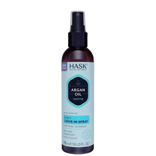 HASK Argan Oil 5 - in - 1 Leave - In Spray (Net. 6 fl. oz.) Moisturizes, Conditions and Provides Thermal Protection - Dollar Fanatic