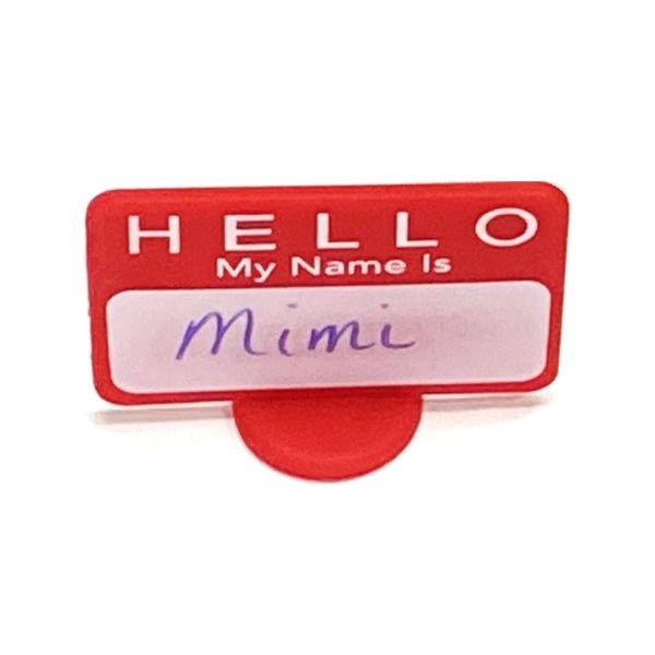 Hello My Name Is Reusable Write - On Guest Name Tag Place Card with Stand - Red (2.5" x 1.8") Durable Silicone Material - Dollar Fanatic