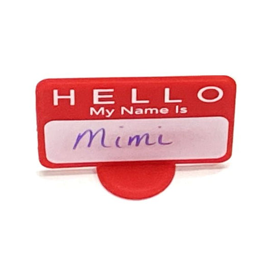 Hello My Name Is Reusable Write - On Guest Name Tag Place Card with Stand - Red (2.5" x 1.8") Durable Silicone Material - Dollar Fanatic