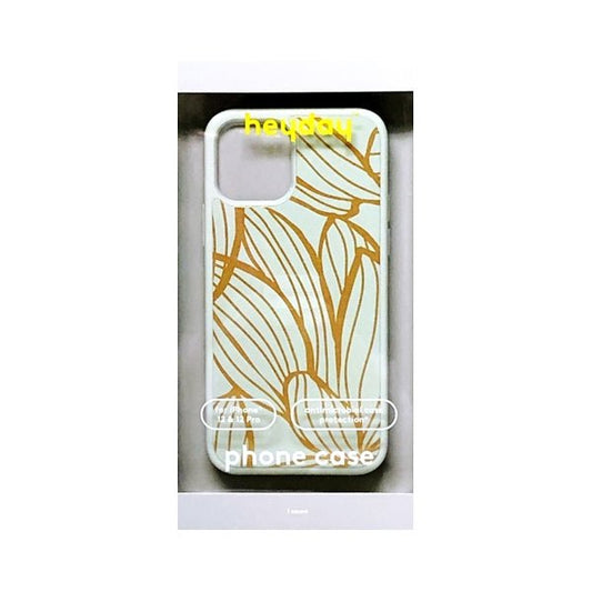 HeyDay iPhone 12 Antimicrobial Hard Shell Protective Phone Case with Rubber Bumpers - Gold/Green Abstract Botanical (Also fits iPhone 12 Pro) - $5 Outlet