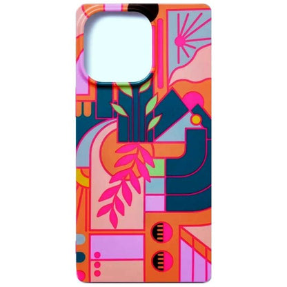 HeyDay iPhone 15 Pro Max Antimicrobial Hard Shell Case with Rubber Bumpers - Abstract Art/Pink (Artist Series) Compatible with MagSafe - Dollar Fanatic