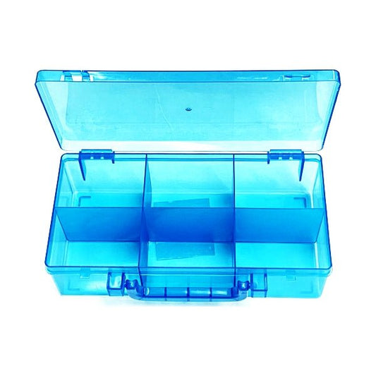 Horizon 6 - Compartment Snackle Storage Box with Lid and Handle - Transparent Blue (8" x 3.75" x 2") Food Safe, Perfect for On - the Go Snack Container - Dollar Fanatic