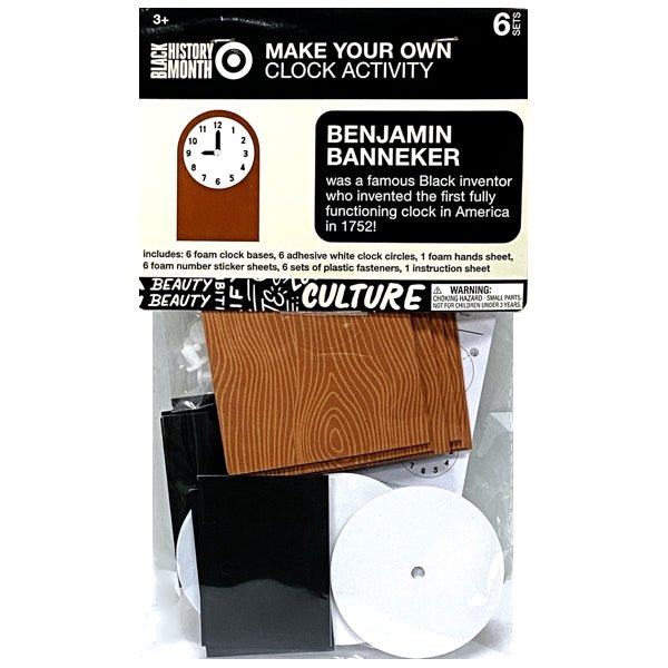 Horizon DIY Clock Foam Art Craft Kit - Benjamin Banneker (25 - Piece Foam Craft Kit) Makes 6 Foam Clocks - Dollar Fanatic