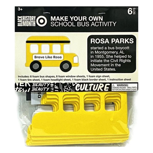 Horizon DIY School Bus Foam Art Craft Kit - Rosa Parks (16 - Piece Foam Craft Kit) Makes 6 Foam School Buses - Dollar Fanatic