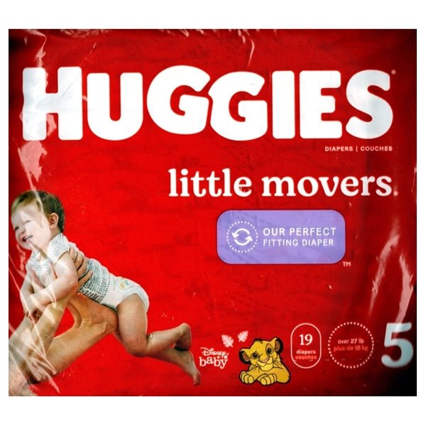 Huggies Little Movers Disposable Baby Diapers - Size 5/Over 27 lbs. (19 Pack) - Dollar Fanatic