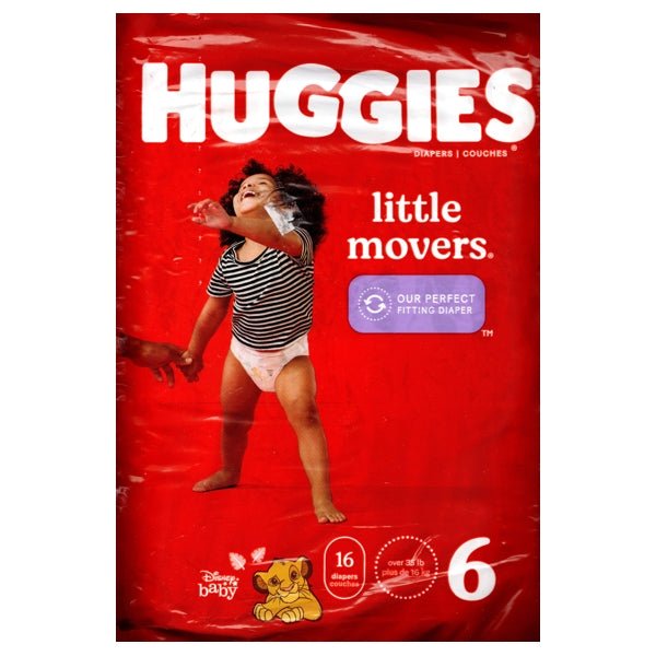 Huggies Little Movers Disposable Baby Diapers - Size 6/Over 35 lbs. (16 Pack) - Dollar Fanatic