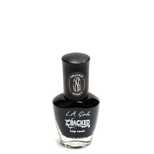 LA Girl Cracked Top Coat Nail Color Nail Polish - Black (Net 0.47 fl. oz.) Crackle Effect - Dollar Fanatic