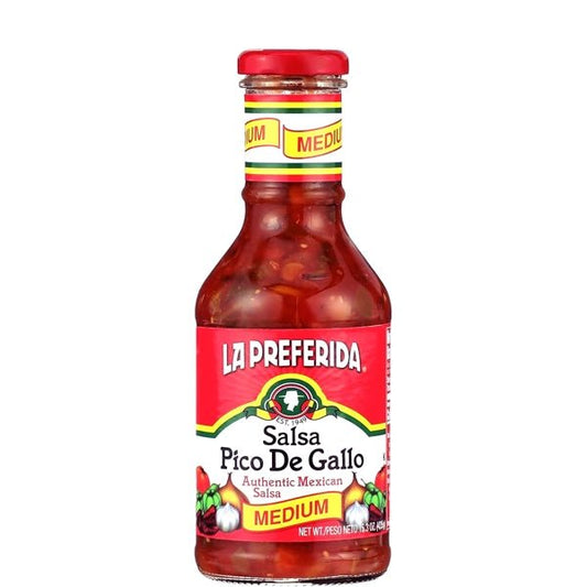 La Preferida Salsa Pico De Gallo Authentic Mexican Salsa - Medium (Net wt. 15.3 oz.) No Preservatives - Dollar Fanatic