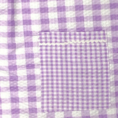 Lati Fashion Womens Night Shirt Sleepwear with Front Pockets - Lavender Gingham Check (Size 2XL) - DollarFanatic.com