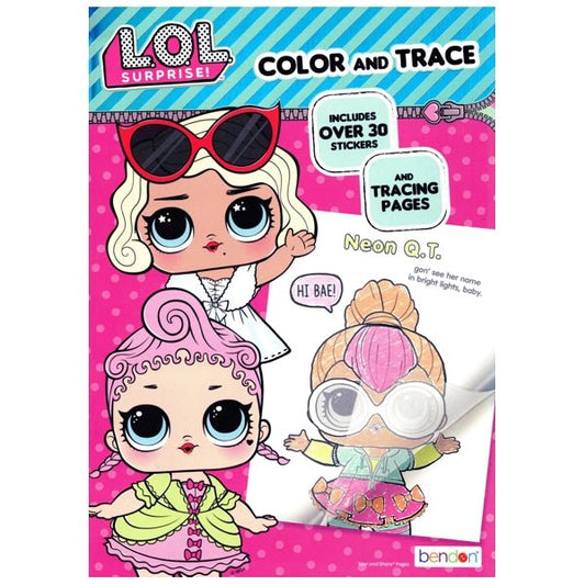 LOL Surprise Color and Trace Activity Book - Includes Colorful Stickers (Tear and Share Pages) - Dollar Fanatic