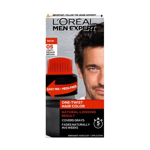 L'Oreal Men Expert One - Twist Hair Color Kit (05 Light/Medium Brown) Fades Naturally in 6Weeks - Dollar Fanatic