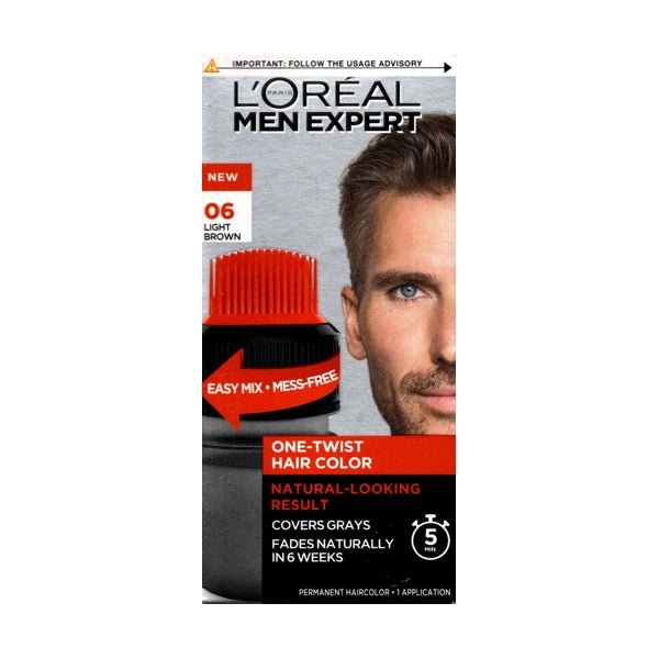 L'Oreal Men Expert One - Twist Hair Color Kit (06 Light Brown) Fades Naturally in 6 Weeks - Dollar Fanatic