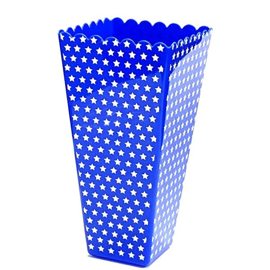 Lucky Star Classic Movie Popcorn Holder - Blue/White Stars (7.75" x 2.75") - Dollar Fanatic