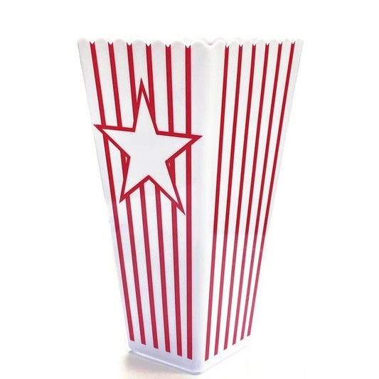 Lucky Star Classic Movie Popcorn Holder - Red/White Star and Stripes (7.75" x 2.75") - Dollar Fanatic