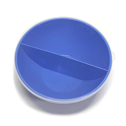 Lucky Star Divided Split Bowl with Lid - Blue/Clear Lid (6.5" x 3") Perfect for Cereal, Lunch, or Snacks - Dollar Fanatic