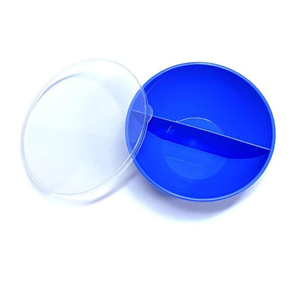 Lucky Star Divided Split Bowl with Lid - Blue/Clear Lid (6.5" x 3") Perfect for Cereal, Lunch, or Snacks - Dollar Fanatic